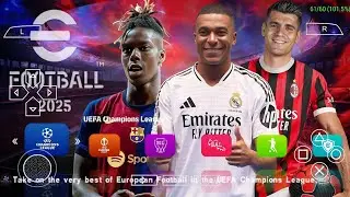 🆕 eFootball PES 2025 PPSSPP NEW UPDATE TRANSFERS KITS & TEAMS 2024-2025 BEST GRAPHICS CAMERA PS5