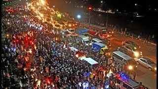 After return Khaleda zia in Bangladesh as a result very traffic jam in airport road, Banani