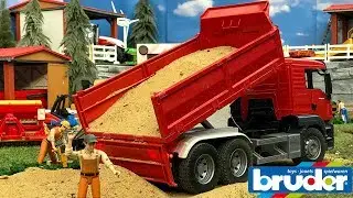 BRUDER TOYS excavator and truck sand transport | Video for kids | Toyz Rule