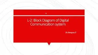 L2: Block Diagram Of Digital Communication System