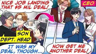 This Dept. Head's Son Keeps Stealing My Work & Demands I Secure a Contract For Him[RomCom Manga Dub]