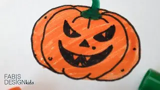 Wie malt man einen grusligen Halloween Kürbis? Einfaches Zeichnen für Kinder | Schritt-für-Schritt