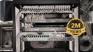 network cable management and 12U server rack installation for office setup cat 6A cable dahua tplink