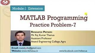 Lecture-61: MATLAB Programming Practice Problem-7