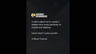 🔥Build a React Sidebar in Under 60 Seconds!⏱️  Want to level up your React skills? Check this out.✨️
