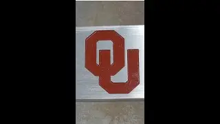 Metal casting the University of Oklahoma emblem