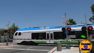 [4K] Eureka Ave. Railroad Crossing, Redlands, CA