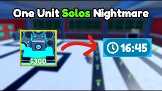 Only One Unit To Solo Nightmare In 16 Minutes (Toilet Tower Defense)
