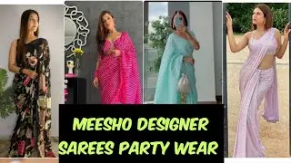 meesho party wear designer sarees under 1500/- beautiful collection#meesho❤️