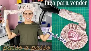 Como Fazer Touca de Cetim Com Difusor Passo A Passo Fácil Para Iniciantes (Cetim e Tricoline)