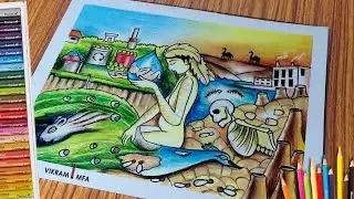 Save Water Easy Drawing / Save Life Drawing / World Water Day Drawing