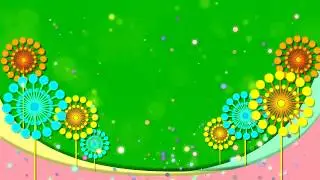 4K Cartoon Simple Blowball Green Screen Background.