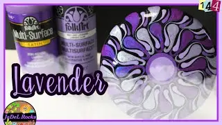 Lavender Mandala Dot Art Rock Painting