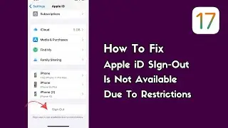 Apple iD Signout Is Not Available Due To Restrictions ! Fix Apple Id Signout Not Working