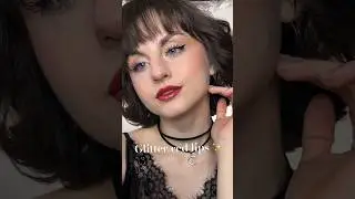 Glittery red lips 