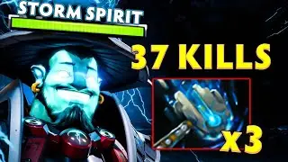 Insane Mana Regen New Meta Storm Spirit x3 Meteor hammers 37Kills Broken Builds Dota 2