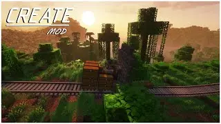Красивые пейзажи и ЖД пути | Minecraft Create