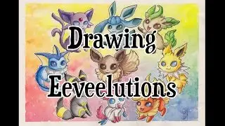 Speed Drawing Pokémon - EEVEE EVOLUTIONS - 50.000 Subscribers Special!