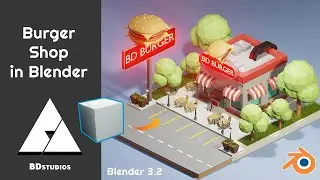 Burger Shop in Blender 3.2 - 3D Modelling and Rendering