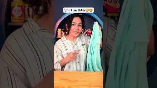 👕 SHIRT se banaya BAG 😍🤩 #craft #art #diy