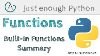 Python Functions - Built-in Functions Summary | Just enough Python