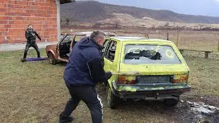 Two Fools Destroy Cars