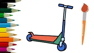 learn how to draw a scooter #easydrawing #toys #betainangtv #funkeep