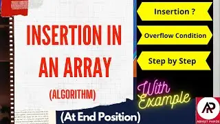 Insertion at the end (Array) with Algorithm