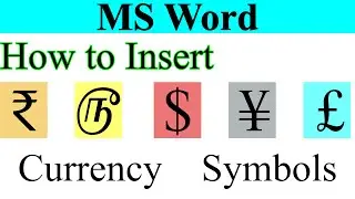 MS Word how to Insert Currency Symbols (Rupees). 