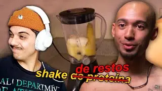 Lutador muquirana faz shake de proteína com restos