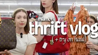 thrift with me in MIAMI 🌸 + try on haul | thrift vlog #29