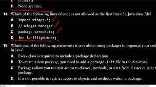 OCA JAVA SE 8 Programmer Guide Practice Test Chapter 1 # 11 - 20