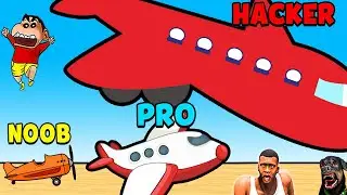 SHINCHAN NOOB VS PRO VS HACKER IN Airplane Evolution Race with franklin & chop | Dream Squad Op