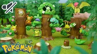 ポケモンの森  Pokemon Forest RE-MENT Miniatures | No Music ASMR