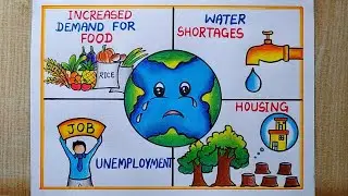 World Population day drawing easy |Population day poster drawing| Effect of Population Drawing