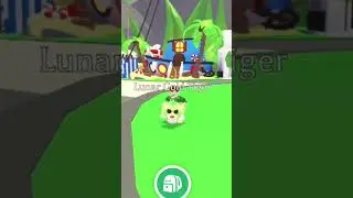 Feeding a ride potion to my Mega Neon Lunar Gold Tiger! Legendary Pet! In Adopt Me! Roblox