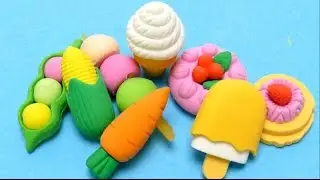 Ice Cream Cones Eraser & Vegetables - Kawaii Erasers for School