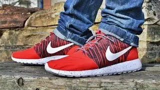 Nike Roshe Run ID Red Black & White + On Feet