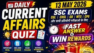 General Knowledge Live Quiz for SSC CGL, CHSL, Railway, Banking, UPSC & Government Exam
