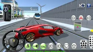 Red Sports Car VS Bullet Train - 3D Driving Class Gameplay #1
