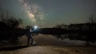 Milky Way Selfie with a Tracked Sky