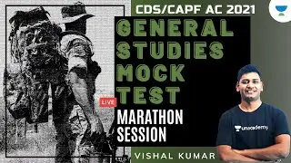 General Studies Mock Test for CDS/CAPF AC 2021 | TARGET CAPF AC 2021 | GS by Vishal Kumar