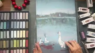 Гуси. Сухая пастель Гамма. 60 цветов. Проба пера. Обзор.