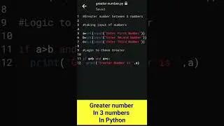 Greater Number in Three Numbers program in Python