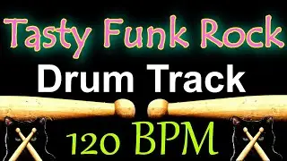 Tasty Funk Rock Drum Track 120 BPM, Instrumental Drum Beat for Bass Guitar 🥁 552
