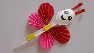 Easy Paper Butterfly Origami | Cute Butterfly | How to make butterfly from spoon | Paper butterfly