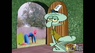 Squidward open the door