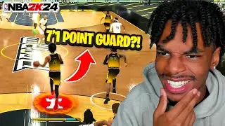 This 7'1 STRETCH BIG is a TRIPLE DOUBLE THREAT?! - NBA 2K24 5V5 PRO-AM WITH VIEWERS