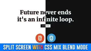 Split Screen with Mix Blend Mode CSS Website - Web Design Tutorial (Banner Design with HTML / CSS)