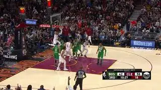 LeBron James Spin Then Dunk Cavs vs Celtics 10-17-17